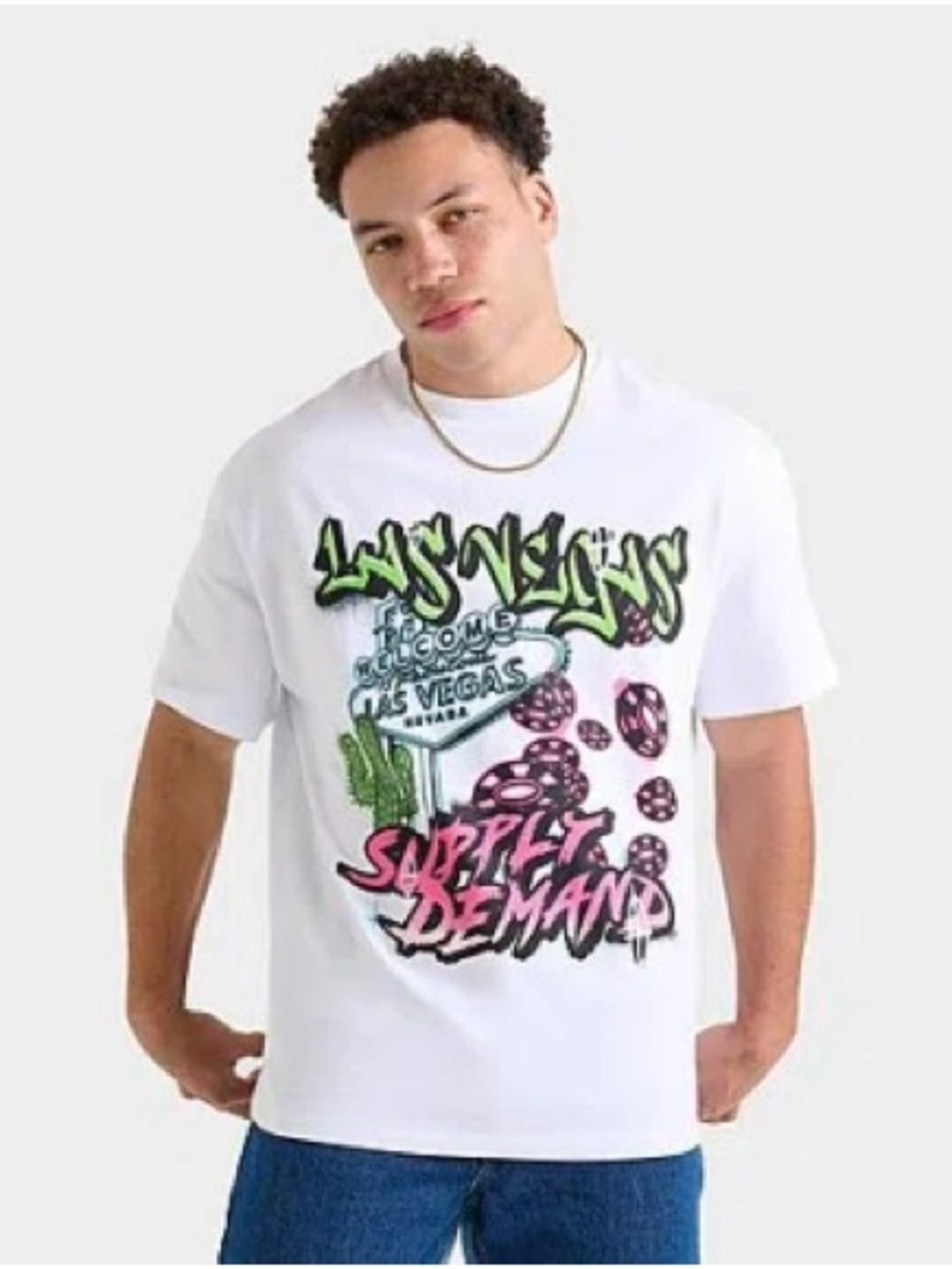 Supply & Demand Men's Las Vegas Graphic T-shirt In White